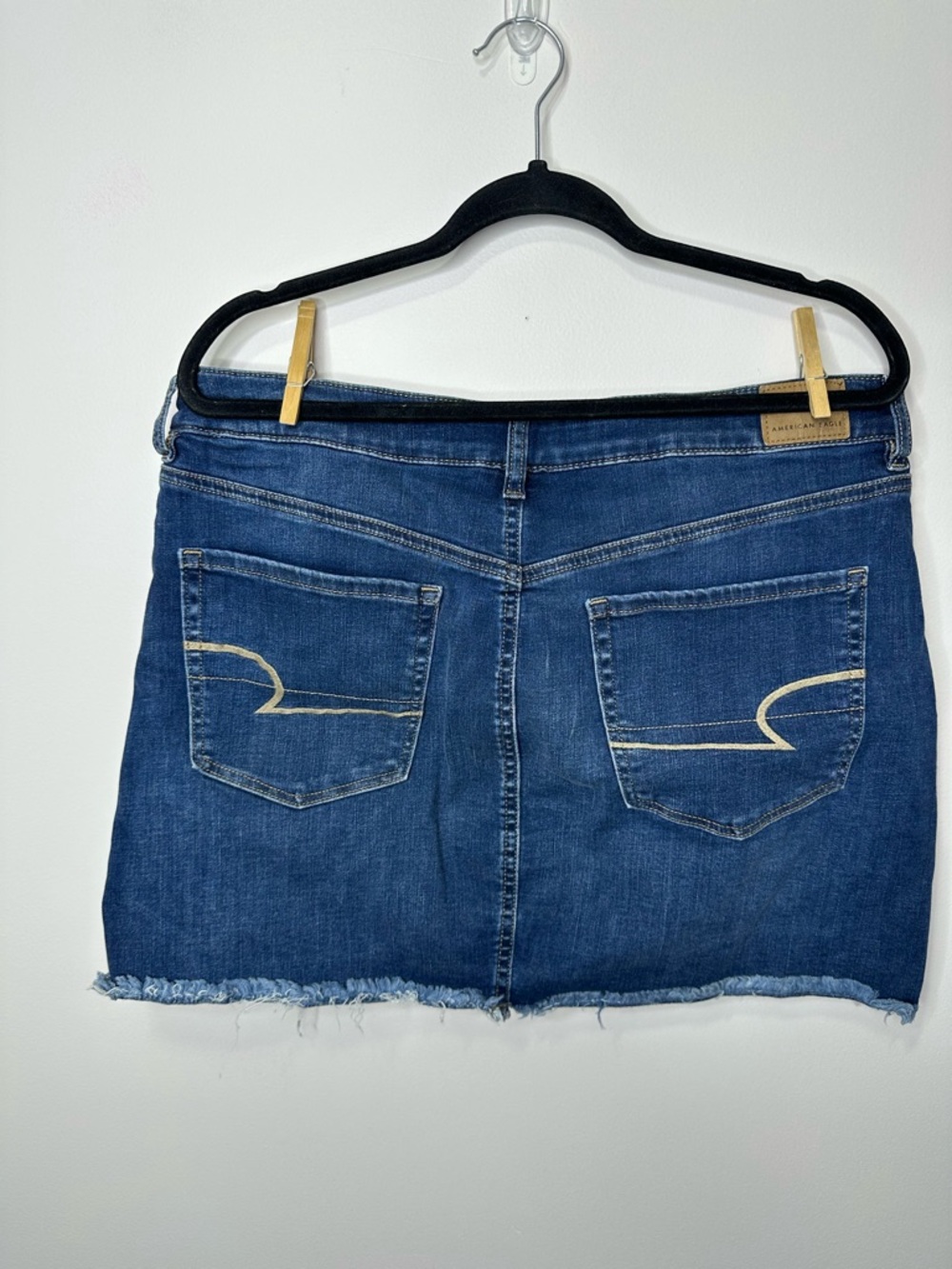 American Eagle Outfitters Blue‎ Distressed Denim Mini Skirt size 16 - Picture 5 of 6